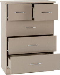 Seconique Nevada 4 Door 2 Drawer Mirrored Wardrobe Set Oyster Gloss 2 Man Del - thumbnail 6
