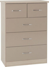 Seconique Nevada 4 Door 2 Drawer Mirrored Wardrobe Set Oyster Gloss 2 Man Del - thumbnail 5