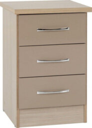 Seconique Nevada 4 Door 2 Drawer Mirrored Wardrobe Set Oyster Gloss 2 Man Del - thumbnail 8