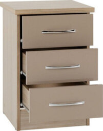 Seconique Nevada 4 Door 2 Drawer Mirrored Wardrobe Set Oyster Gloss 2 Man Del - thumbnail 9