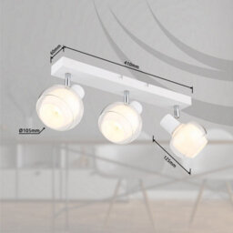 Luminosa Lighting Luminosa Tokki Ceiling Spotlight Bar White Matt Clear Glass Shade 3X E14 - thumbnail 6
