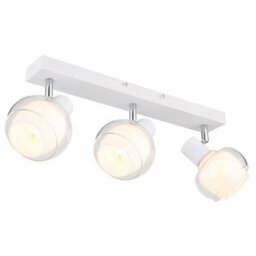 Luminosa Lighting Luminosa Tokki Ceiling Spotlight Bar White Matt Clear Glass Shade 3X E14