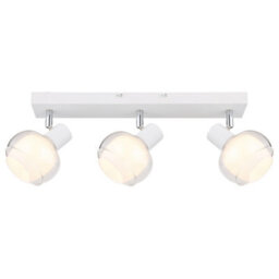 Luminosa Lighting Luminosa Tokki Ceiling Spotlight Bar White Matt Clear Glass Shade 3X E14 - thumbnail 3