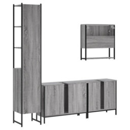 Berkfield 4 Piece Bathroom Furniture Set Grey Sonoma Engineered Wood - thumbnail 8