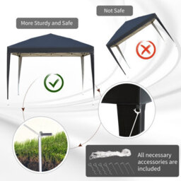 Outsunny 3 X 3M Garden Pop Up Gazebo Marquee Party Tent Wedding Canopy Black - thumbnail 7