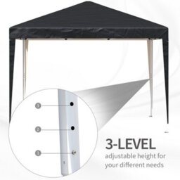 Outsunny 3 X 3M Garden Pop Up Gazebo Marquee Party Tent Wedding Canopy Black - thumbnail 6