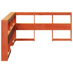 Berkfield Bookcase Headboard L-Shaped Wax Brown 140 Cm Solid Wood Pine - thumbnail 5