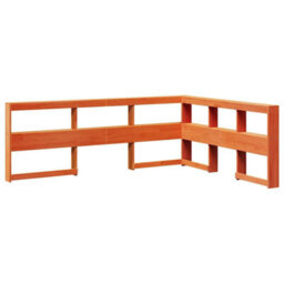 Berkfield Bookcase Headboard L-Shaped Wax Brown 140 Cm Solid Wood Pine - thumbnail 2