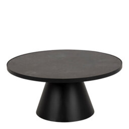 Furniture To Go Soli Low Round Ceramic Coffee Table In Black 85.7X40Cm