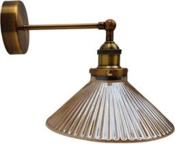 Matt Black Antique Brass Effect Wired Wall Light - thumbnail 1