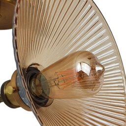 Matt Black Antique Brass Effect Wired Wall Light - thumbnail 8