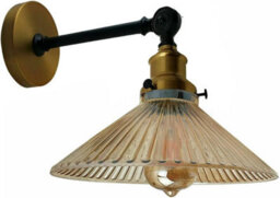 Matt Black Antique Brass Effect Wired Wall Light - thumbnail 5