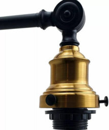 Matt Black Antique Brass Effect Wired Wall Light - thumbnail 6