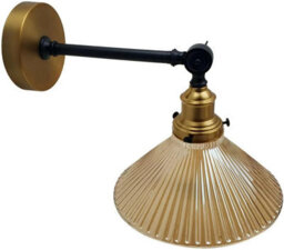 Matt Black Antique Brass Effect Wired Wall Light - thumbnail 9