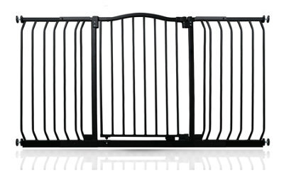 Safetots Curved Top Safety Gate, 143Cm - 152Cm, Matt Black, Pressure Fit Stair Gate - image 1