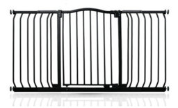 Safetots Curved Top Safety Gate, 143Cm - 152Cm, Matt Black, Pressure Fit Stair Gate - thumbnail 1