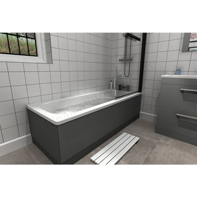 UK Bathrooms Essentials Ukbathrooms Essentials Steel Bath 1700X700 With Anti Slip 2 Tap Holes - image 1
