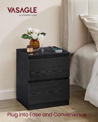 LEDREM Kailyn Collection - Nightstand With Charging Station, Bedside Table With Drawers, Side End Table, 2 Ac Outlets, 2 Usb Ports - image 1