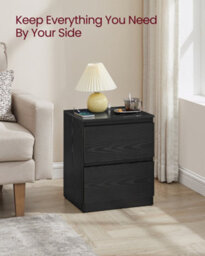 LEDREM Kailyn Collection - Nightstand With Charging Station, Bedside Table With Drawers, Side End Table, 2 Ac Outlets, 2 Usb Ports - thumbnail 6