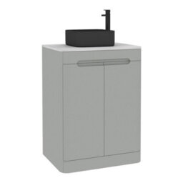 Royal Bathrooms Venice 600mm Dove Grey Freestanding Bathroom Countertop Vanity Unit 2 Door With Art Square Basin - thumbnail 7