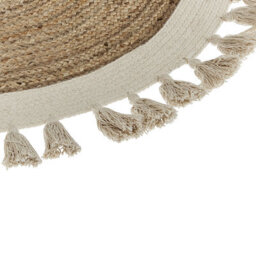 Beliani Round Jute Area Rug 120 Cm Beige Samsun - thumbnail 4