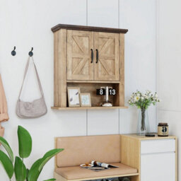 Medicine Cabinet With Doors Farmhouse Wall Mounted Bathroom Cabinet - thumbnail 5