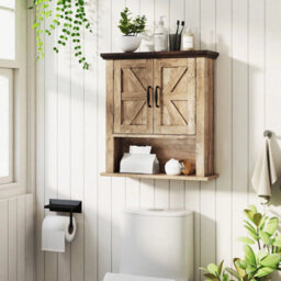 Medicine Cabinet With Doors Farmhouse Wall Mounted Bathroom Cabinet - thumbnail 3