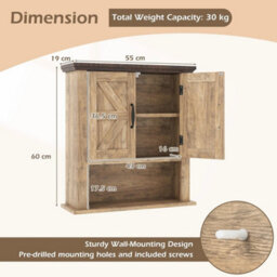 Medicine Cabinet With Doors Farmhouse Wall Mounted Bathroom Cabinet - thumbnail 2