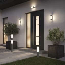 GoodHome Callisto Contemporary Dark Grey Mains-Powered 1 Lamp Integrated Led Outdoor Post Light (H)1000mm - thumbnail 2