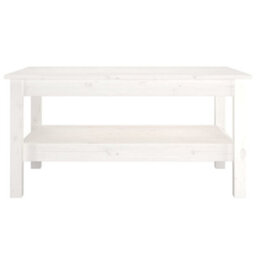 Berkfield Coffee Table White 80X50X40 Cm Solid Wood Pine - thumbnail 3