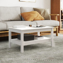 Berkfield Coffee Table White 80X50X40 Cm Solid Wood Pine
