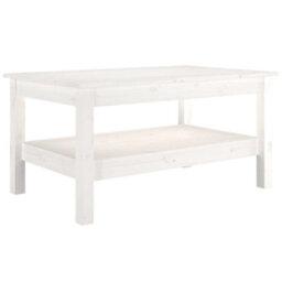 Berkfield Coffee Table White 80X50X40 Cm Solid Wood Pine - thumbnail 2