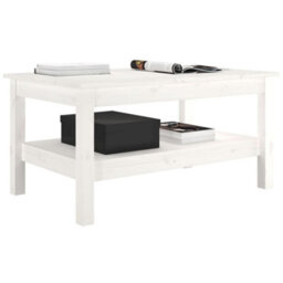 Berkfield Coffee Table White 80X50X40 Cm Solid Wood Pine - thumbnail 6