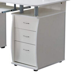 Wicklow Computer Desk With Cabinet And 3 Drawers - White - thumbnail 6