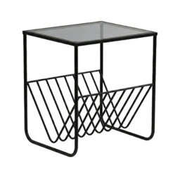 Hallowood Furniture Bourton Black Magazine Side Table With Glass Top - thumbnail 8