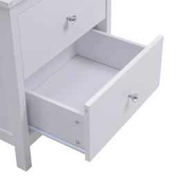 Living And Home White 2 Drawer Bedside Table Cabinet Chest Wooden Nightstand Chest Of Drawer - thumbnail 3