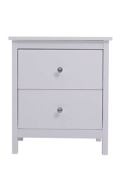 Living And Home White 2 Drawer Bedside Table Cabinet Chest Wooden Nightstand Chest Of Drawer - thumbnail 4