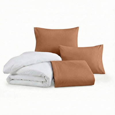 Ameha Duvet 13.5 Tog With Peach Duvet Cover & Matching Pillowcases, Breathable, Bedding Set, Double 200X200Cm - image 1