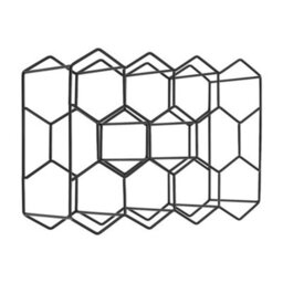 Living And Home 11 Bottle Storage Creative Hexagon Steel Wine Rack W 45X D 22X H 49.5 Cm - thumbnail 3
