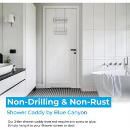 2 Tier No Drill Stainless Steel Non-Rusting Bathroom Storage Shower Caddy - thumbnail 2