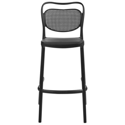 Wyld And Coco Nova Home Set Of 2 Black Retro Bar Chairs - Weatherproof Indoor Outdoor Seating - image 1