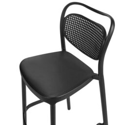 Wyld And Coco Nova Home Set Of 2 Black Retro Bar Chairs - Weatherproof Indoor Outdoor Seating - thumbnail 7