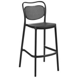 Wyld And Coco Nova Home Set Of 2 Black Retro Bar Chairs - Weatherproof Indoor Outdoor Seating - thumbnail 4