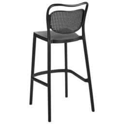 Wyld And Coco Nova Home Set Of 2 Black Retro Bar Chairs - Weatherproof Indoor Outdoor Seating - thumbnail 5