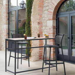 Wyld And Coco Nova Home Set Of 2 Black Retro Bar Chairs - Weatherproof Indoor Outdoor Seating - thumbnail 2