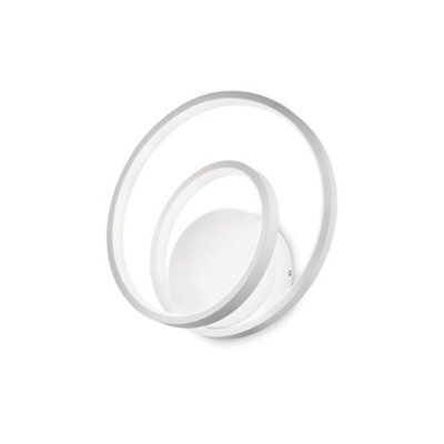 Ideal Lux Oz Led Decorative Swirl Integrated Led Wall Light White, 3000K - image 1