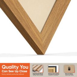 "16X16"" Oak Sleek Vinyl Record Frame With Ivory Mount For 12 Inch Lp Disc - Ak Frames" - thumbnail 3