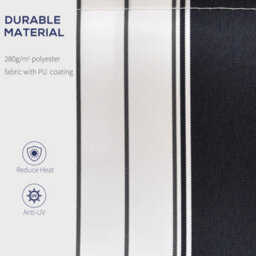 Outsunny Garden Sun Shade Canopy Retractable Awning, 2.5 X 2M, Blue And White - thumbnail 4