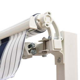 Outsunny Garden Sun Shade Canopy Retractable Awning, 2.5 X 2M, Blue And White - thumbnail 9