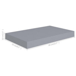 Berkfield Floating Wall Shelves 4 Pcs Grey 40X23X3.8 Cm Mdf - thumbnail 8